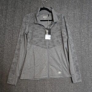 Ogio‎ Woman's Sonar Full Zip Sweater Grey Heather Sz Small Golf Running Sports